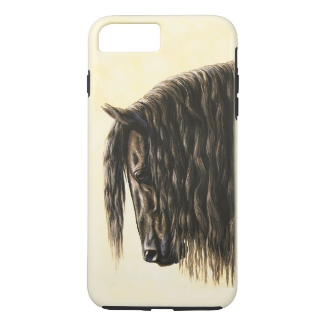 Capa Para iPhone, Case-Mate Cavalo de Rascunho Frísia Negro (Verso)