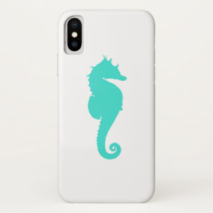 Capa Para iPhone Da Case-Mate Cavalo-Marinho Turquesa em Branco