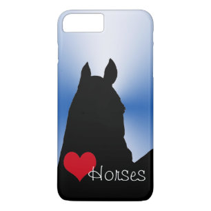 Capa iPhone 8 Plus/7 Plus Cavalos do Coração com Coração Vermelho (burst met