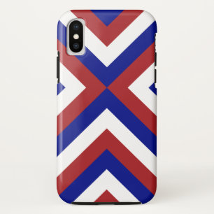 Capa Para iPhone X Cavalos vermelhos, brancos e azuis