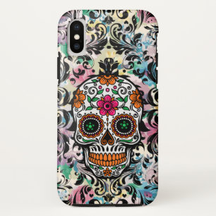 Capa Para iPhone Da Case-Mate Caveira Colorida e Esfregões Pretos