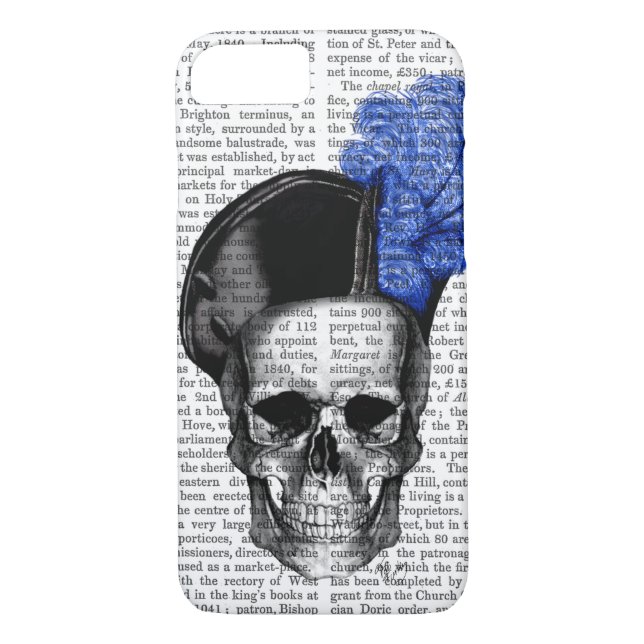 Capa Para iPhone, Case-Mate Caveira com Chapéu Azul (Verso)
