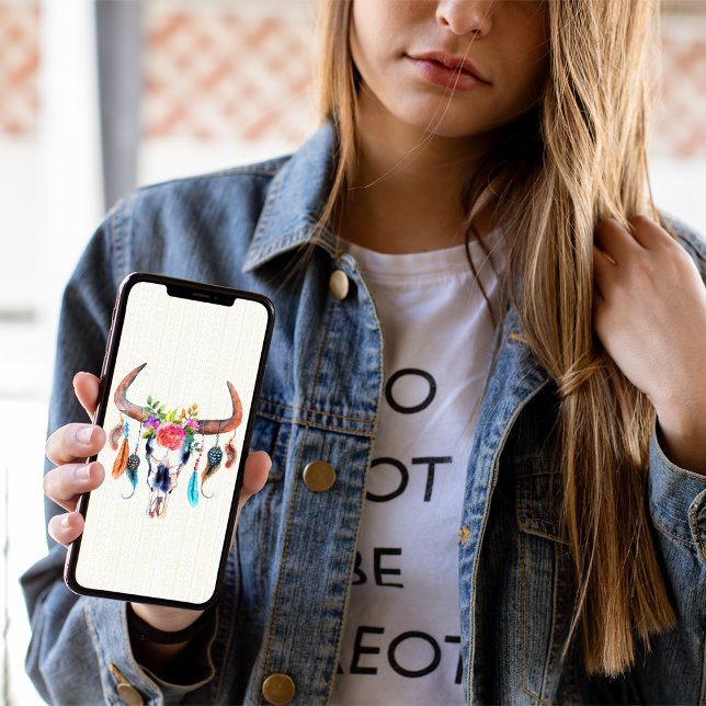 Capa Para iPhone, Case-Mate Caveira De Touro Com Flores (Criador carregado)