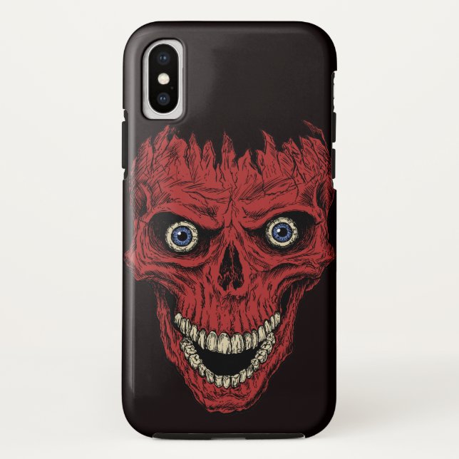 Capa Para iPhone, Case-Mate Caveira Vermelha de Cabeça Rachada (Verso)