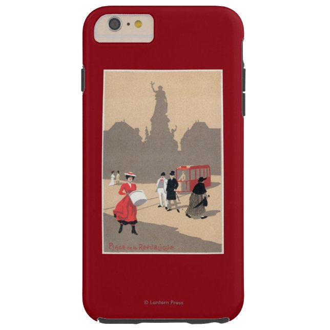 Capa Para iPhone, Case-Mate Cena do art deco de Place de la Republique (Verso)