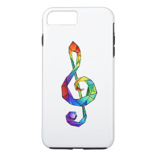 Capa iPhone 8 Plus/7 Plus Cérebro de chave musical arco-íris