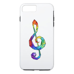 Capa iPhone 8 Plus/7 Plus Cérebro de chave musical arco-íris