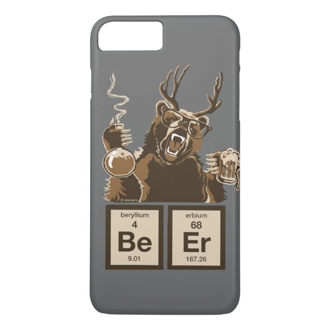 Capa Para iPhone, Case-Mate Cerveja descoberta da química urso engraçado (Verso)
