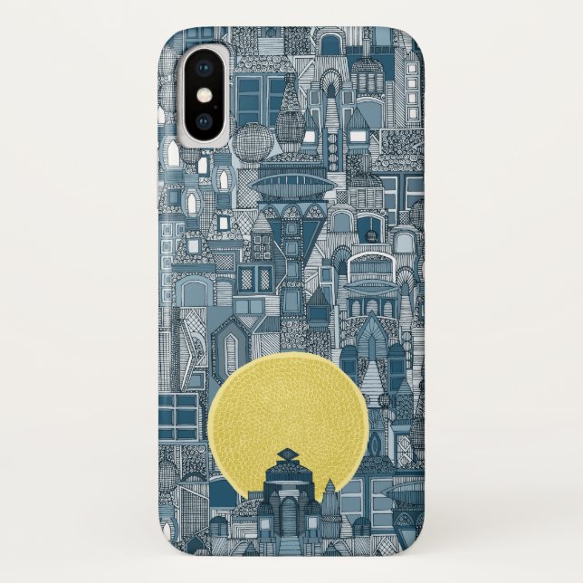 Capa Para iPhone, Case-Mate céu azul da cidade espacial (Verso)