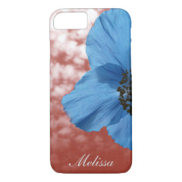 Capa Para iPhone Da Case-Mate Céu vermelho da flor da papoila azul do jardim com