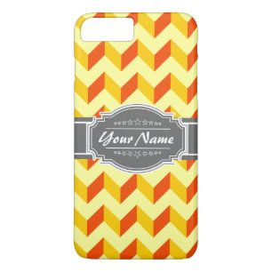 Capa iPhone 8 Plus/7 Plus Cevon laranja amarelo com nome personalizado da ci
