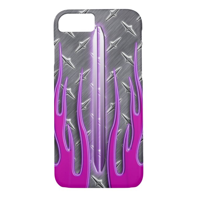 Capa Para iPhone, Case-Mate Chamas Quentes Rosa Quentes Diamondplate (Verso)