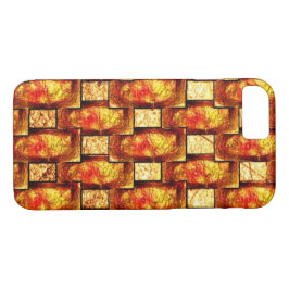 Capa iPhone 8/ 7 Chapas retangulares em laranja castanho esmerilado