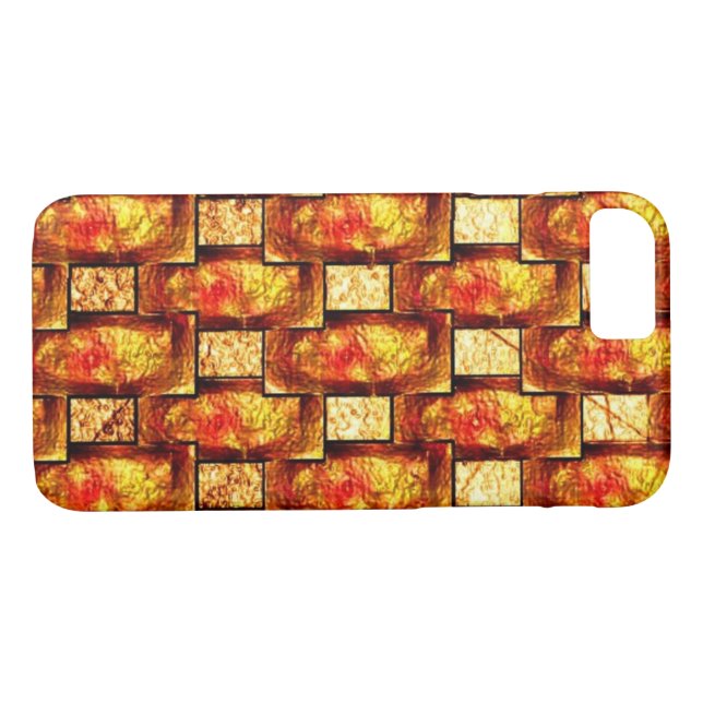 Capa Para iPhone, Case-Mate Chapas retangulares em laranja castanho esmerilado (Verso (Horizontal))