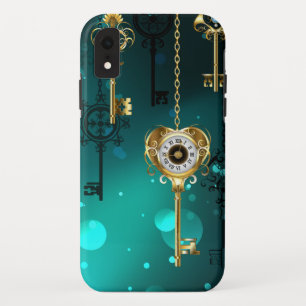 Capa Para iPhone Da Case-Mate Chaves de Esqueleto Anticas em Fundo Verde