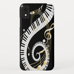 Capa Para iPhone Da Case-Mate Chaves do piano e notas douradas da música