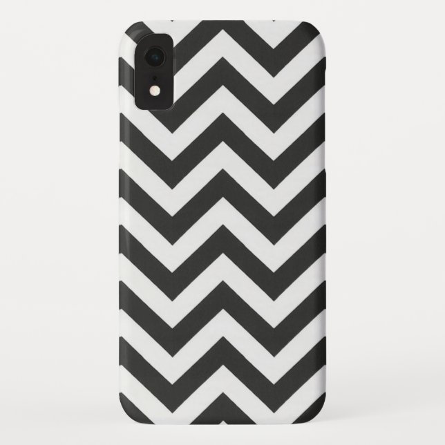 Capa Para iPhone, Case-Mate Chevron Branco Preto (Verso)
