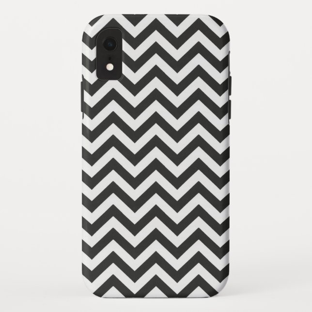 Capa Para iPhone, Case-Mate Chevron Branco Preto (Verso)