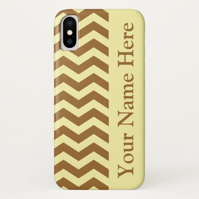 Capa Para iPhone, Case-Mate Chevrons Neutrais de Açúcar Castanho (Verso)