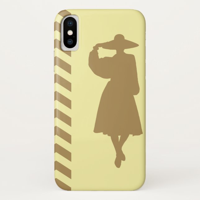 Capa Para iPhone, Case-Mate Chevrons Neutrais de Creme de Teak Fashion (Verso)