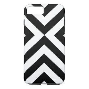 Capa iPhone 8 Plus/7 Plus Chevrons Pretos e Brancos iPhone 8/7 Mais Caso Dif