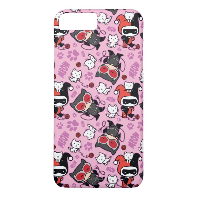 Capa Para iPhone, Case-Mate Chibi Catman, Harley Quinn, e Padrão Kittens (Verso)