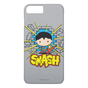 Capa iPhone 8 Plus/7 Plus Chibi Super-Homem Esmagando Pela Parede De Brick