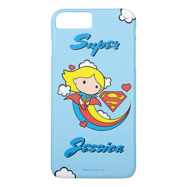 Capa Para iPhone, Case-Mate Chibi Supergirl Flying Rainbow (Verso)