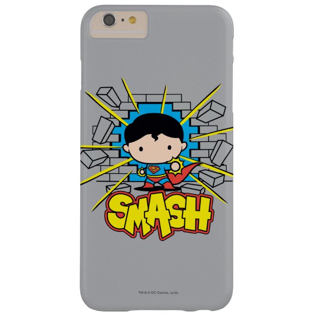 Capa Para iPhone, Case-Mate Chibi Superman Smashing Através da Parede de tijol (Verso)