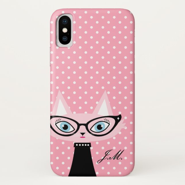 Capa Para iPhone, Case-Mate Chic Cat e Bolinhas iPhone X Case (Verso)