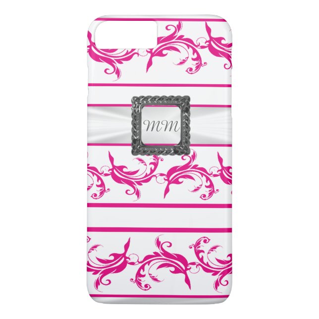Capa Para iPhone, Case-Mate Chic elegantpink e rendas brancas (Verso)