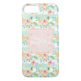 Capa iPhone 8/ 7 Chic Floral Mint Stripes