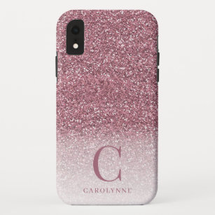 Capa Para iPhone Da Case-Mate Chic Girly Blush Pink Glitter Monograma