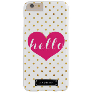 Capa Barely There Para iPhone 6 Plus Chic Hello Hot Pink Heart   Portas Douradas Person