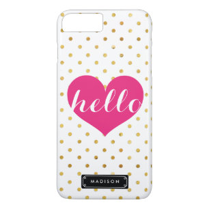 Capa Para iPhone Da Case-Mate Chic Hello Hot Pink Heart Portas Douradas Person