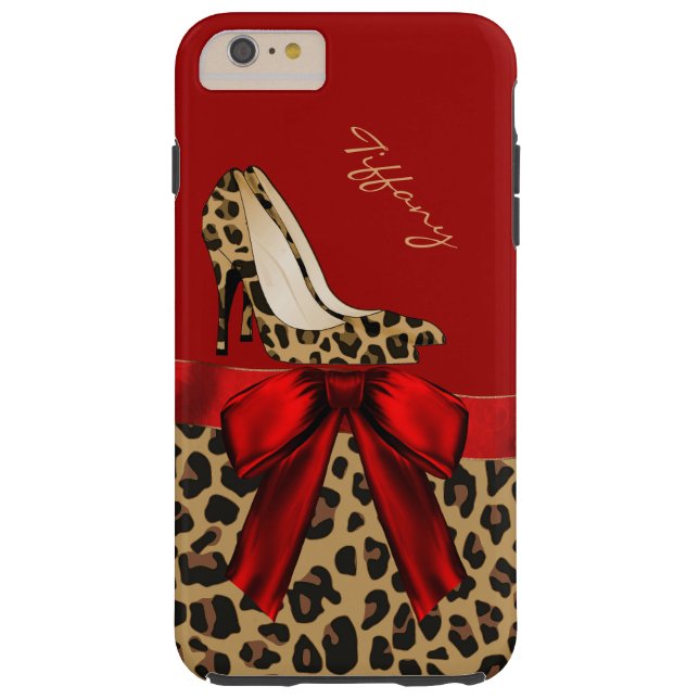 Capa Para iPhone, Case-Mate Chic Red & Jaguar Impressão iPhone 6 Plus Case (Verso)