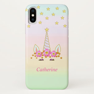 Capa Para iPhone Da Case-Mate Chic Unicorn, Estrelas, Flores e Confetti Dourado