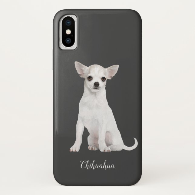 Capa Para iPhone, Case-Mate Chihuahua Watercolor - Cão Branco (Verso)