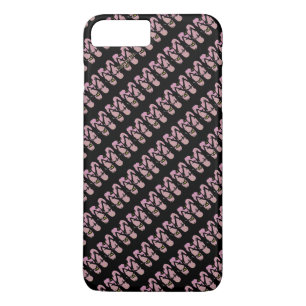 Capa iPhone 8 Plus/7 Plus Chinelos de preto-rosa