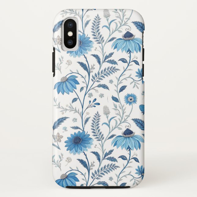 Capa Para iPhone, Case-Mate Chinoiserie Blue Echinacea Pattern (Verso)
