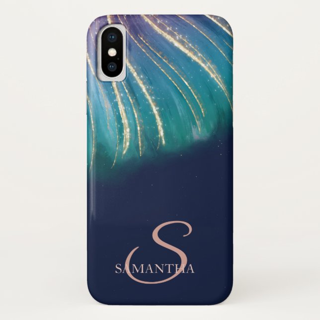 Capa Para iPhone, Case-Mate Chique Elegante Abstrato, Azul Marinho (Verso)