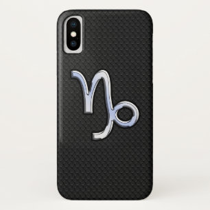 Capa Para iPhone X Chrome Style Capricorn Sinal em Cobra Skin Decor