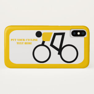 Capa Para iPhone Da Case-Mate Ciclista andando de bicicleta amarelo, ícone pret