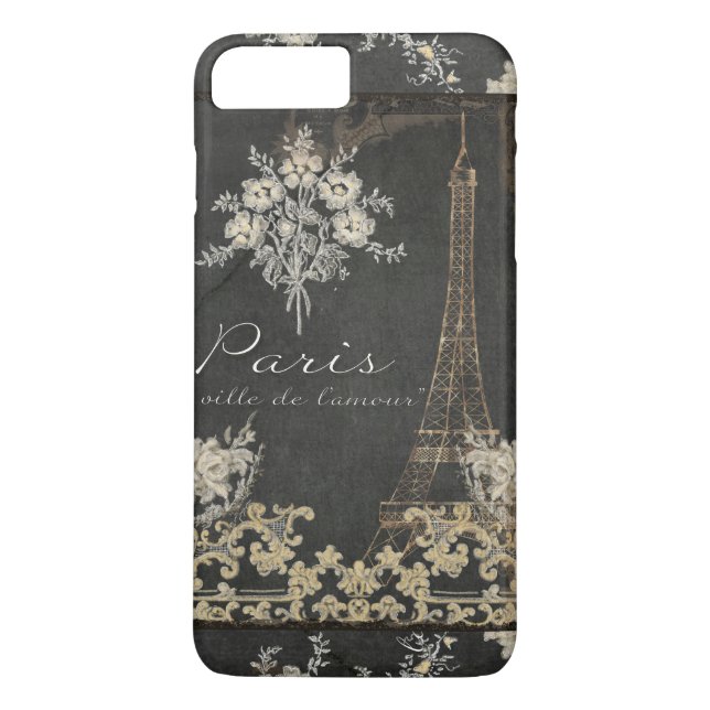 Capa Para iPhone, Case-Mate Cidade de Paris apaixonada Torre Eiffel Floral (Verso)