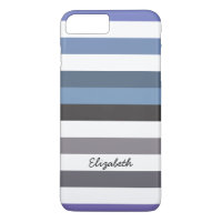 Cinza Azul Girly Amplas Faixa Horizontal Com Nome