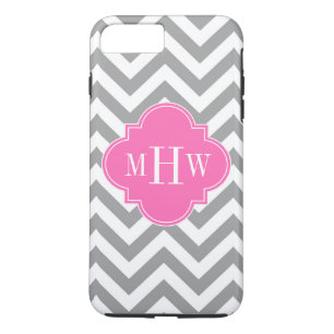 Capa Para iPhone Da Case-Mate Cinza Dk Lg Chevron Quatrefoil Quente Rosa Quatref