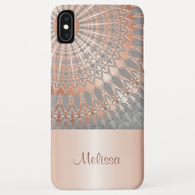 Capa Para iPhone, Case-Mate Cinza Dourada Mandala Monograma (Verso)