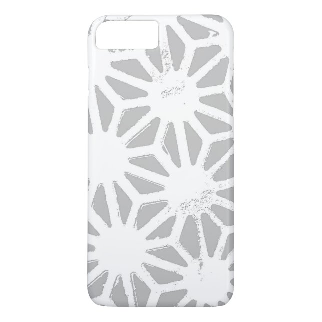Capa Para iPhone, Case-Mate Cinza e padrão geométrico branco (Verso)