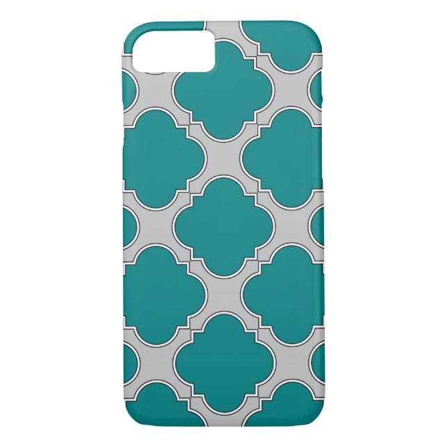 Capa Para iPhone, Case-Mate Cinza e tetal de Quatrefoil (Verso)