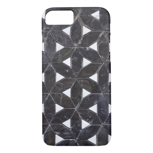 Capa Para iPhone, Case-Mate cinza elegante flor mosaica padrão de Azulejos (Verso)